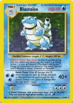 Blastoise 002/102 Base Set Holo Pokemon TCG LP/MP (See Photos) - Image 4