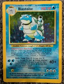 Pokemon TCG Blastoise Holo Rare Card 002/102 Unlimited Base Set 1999 WOTC - Image 1