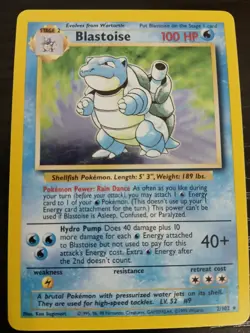 Blastoise 002/102 Base Set Holo Pokemon TCG LP/MP (See Photos) - Image 1