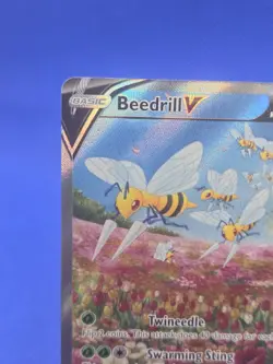 Pokemon Sword & Shield Astral Radiance Beedrill V 161/189 Alternate Alt Art NM - Image 3