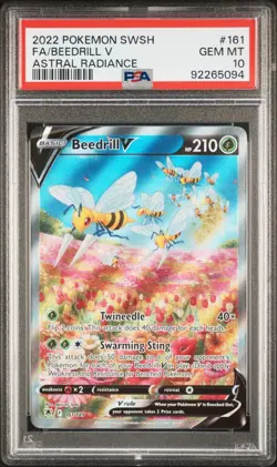 Pokemon Sword & Shield Astral Radiance Beedrill V 161/189 PSA 10 - Image 1