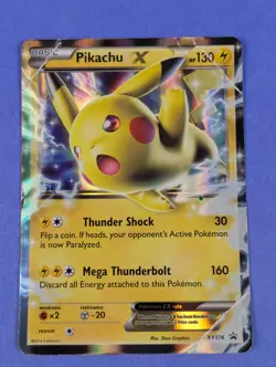 Pikachu EX - XY174 - Holo Promo XY Promos - Pokemon Card - DMG - Image 1