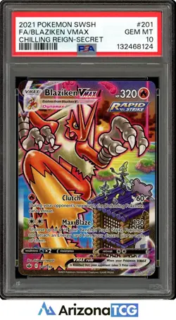 Pokemon 2021 Blaziken VMAX 201/198 Alt Art Chilling Reign GEM MINT PSA 10 - Image 1