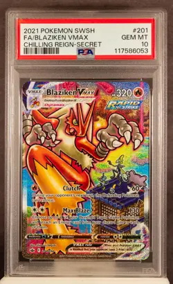 6053 BLAZIKEN VMAX 2021 Pokemon Sword Shield Chilling Reign 201 Alt Art PSA 10 - Image 1