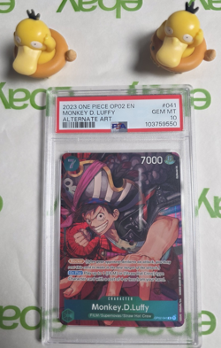 PSA 10 Monkey D Luffy OP02 041 Alt Art One Piece Card Game Paramount War English - Image 1