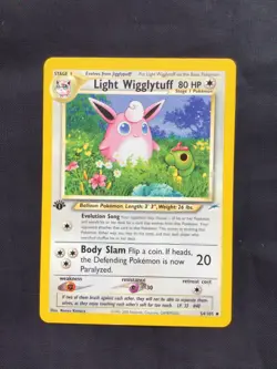 Pokemon Cards: Neo Destiny 1st Edition Uncommon: Light Wigglytuff 54/105 - Image 1