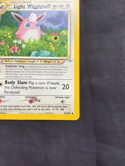 Pokemon Cards: Neo Destiny 1st Edition Uncommon: Light Wigglytuff 54/105 - Image 4