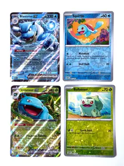 Pokemon Blooming Waters 151 Set Of 4 Promo Blastoise Venusaur Squirtle Bulbasaur - Image 1