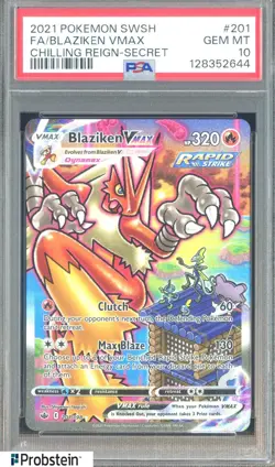 PSA 10 BLAZIKEN VMAX SECRET CHILLING REIGN 2021 SWORD SHIELD POKEMON - Image 1