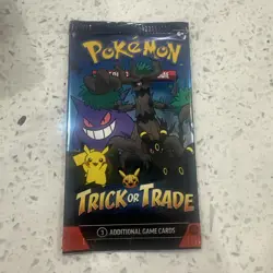 (2024) Pokemon SEALED PACK “Trick Or Trade” TCG Booster Pack (3 Cards) - Image 1