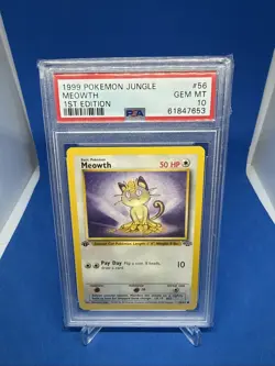 1999 Pokemon Jungle 1st edition PSA 10 Meowth #56 TCG Trading Card Gem Mint - Image 1