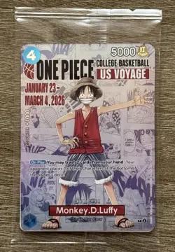 One Piece Monkey D. Luffy US Voyage College Basketball Card Rutgers Sealed - Image 1