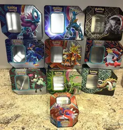 Pokemon Assorted Empty Collector's Metal Tin Lot of 10 (no cards inside) - Image 1