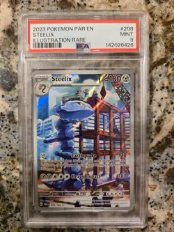 Steelix Paradox Rift Holo Card Pokemon TCG 208/182 PSA 9 Illustration Rare - Image 1
