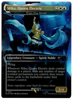 Miku, Queen Electric 1601 Rainbow Foil English Borderless Secret Lair MTG NM - Image 1
