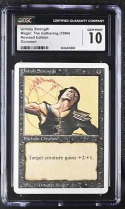 MTG Magic: The Gathering Unholy Strength 1994 Revised Edition Common GEM MINT 10 - Image 1