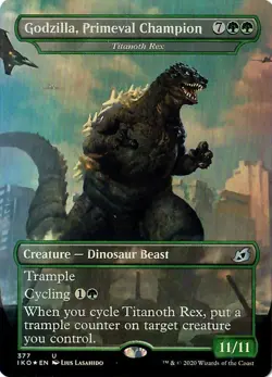 Godzilla Primeval Champion - Borderless, Foil - MtG Ikoria - U377 NM 2020 - Image 1