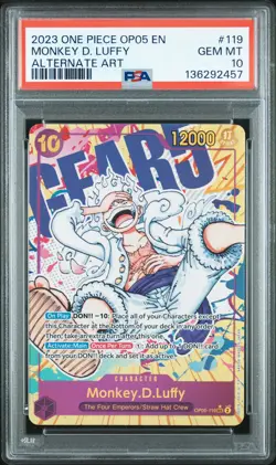 2023 ONE PIECE OP05-AWAKENING OF THE NEW ERA #119 MONKEY D. LUFFY PSA 10 - Image 1