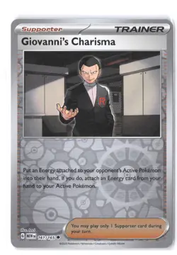 Pokemon Giovanni's Charisma - 161/165 SV: Scarlet & Violet 151 NM Reverse Holo - Image 1