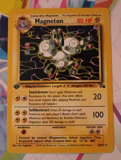 Pokemon TCG Magneton Fossil First Edition Non Holo 26/62 Near Mint Vintage 1999 - Image 1