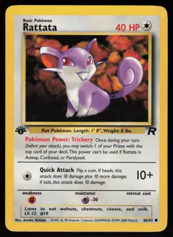 Rattata 66/82 Common Team Rocket 1st Edition Pokemon - Image 1