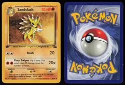 Sandslash 41/62 Uncommon Fossil 1st Edition Pokemon - Image 3