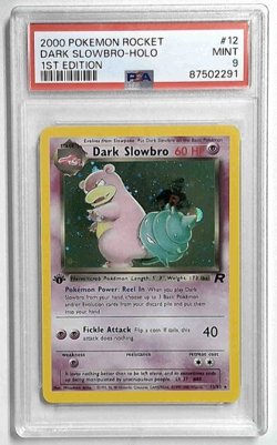1x V1027: 2000: DARK SLOWBRO-HOLO: 12/82: 1ST EDITION: ROCKET: PSA 9: MINT: 875 - Image 1