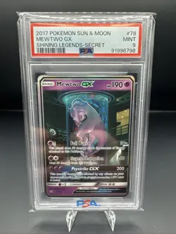 2017 Pokemon Shining Legends Mewtwo GX “Test Tube” PSA-9 - Image 1