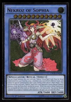 Nekroz of Sophia CROS-EN038 Ultimate Rare Crossed Souls 1st Edition Yu-Gi-Oh - Image 1