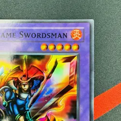 Yu-Gi-Oh! Flame Swordsman LOB-003 1st Edition Super Rare Asian English LP EX - Image 3