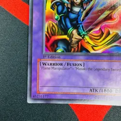 Yu-Gi-Oh! Flame Swordsman LOB-003 1st Edition Super Rare Asian English LP EX - Image 4