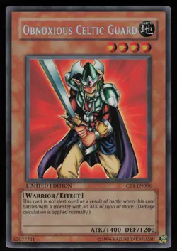 Obnoxious Celtic Guard CT1-EN006 Incorrect Foil Error Yu-Gi-Oh - Image 1