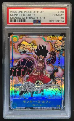 2025 One Piece Japanese Monkey D Luffy Manga Alternate Art #OP11-118 PSA 10 - Image 1