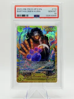 2025 One Piece TCG: OP12-119 Bartholomew Kuma SEC PSA 10 - Legacy Of The Master - Image 1