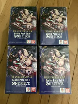 One Piece TCG The Azure Seas Seven Double Pack Set 9 Lot of 4 Factory Sealed! - Image 1