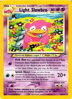 Pokemon TCG Light Slowbro Neo Destiny 51/105 Unlimited Uncommon VLP - Image 1