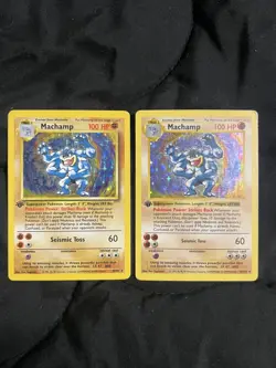LOT OF 2! RARE Vintage Pokemon TCG 1st Edition 8/102 Base Set Holo 1999 Machamp! - Image 1