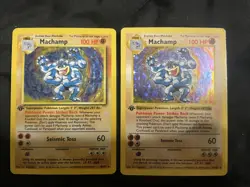 LOT OF 2! RARE Vintage Pokemon TCG 1st Edition 8/102 Base Set Holo 1999 Machamp! - Image 2