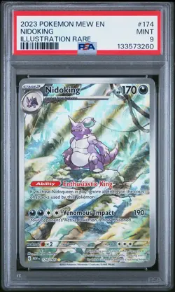 2023 POKEMON MEW EN-151 ILLUSTRATION RARE #174 NIDOKING PSA 9 - Image 1