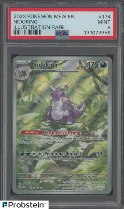 2023 Pokemon Mew En Illustration Rare #174 Nidoking PSA 9 MINT - Image 1