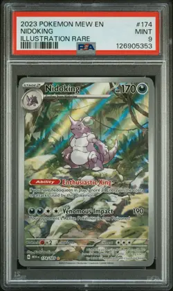 2023 POKEMON MEW EN-151 ILLUSTRATION RARE #174 NIDOKING PSA 9 - Image 1