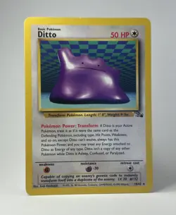 Ditto Fossil 18/62 Rare Unlimited Non Holo 1999 WOTC MP+ Pokemon TCG - Image 1