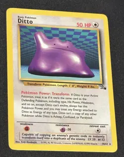 Ditto 18/62 Pokemon TCG WOTC Base Set Fossil Non Holo - Image 1