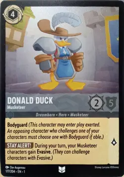 177/204 DONALD DUCK MUSKETEER FIRST CHAPTER FOIL UNCOMMON DISNEY LORCANA CARD - Image 1