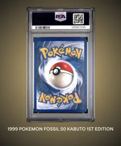 Kabuto Fossil 50/62 1st Edition Regular Graded Pokemon Card PSA 7 1999 - Image 2