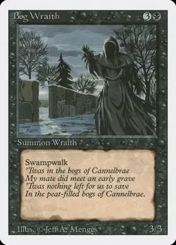MTG Bog Wraith Revised 96 Regular Uncommon LP - Image 1