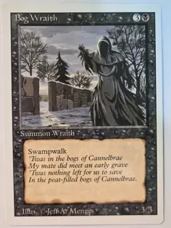MTG Bog Wraith Revised 96 Regular Uncommon LP - Image 2