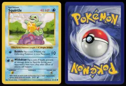 Squirtle 63/102 Common Shadowless Base Set Pokemon - Image 3