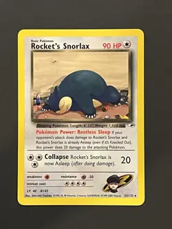 Rockets Snorlax 33/132 Pokemon TCG Gym Heroes Non Holo Rare - Image 1