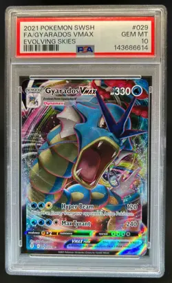 2021 Pokemon SWSH Evolving Skies Gyarados VMAX #029/203 PSA 10 - Image 1